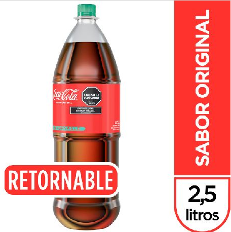 GASEOSA COCA COLA BOTELLA RETORNABLE X 2.500 CC.